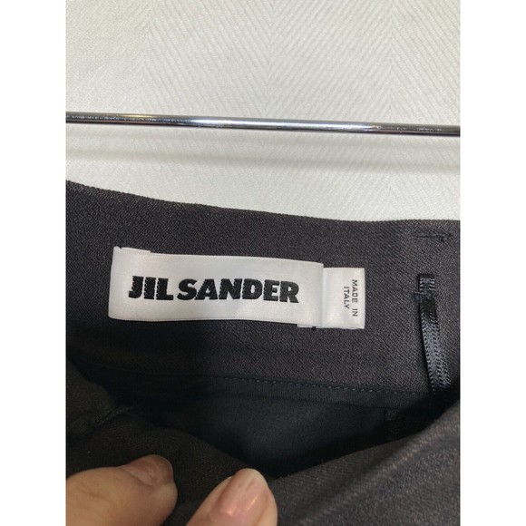 Jil Sander Womens Ponte Knit Thick Pants 40 US 10 Brown Cuffed Straight Ankle - Picture 11 of 11